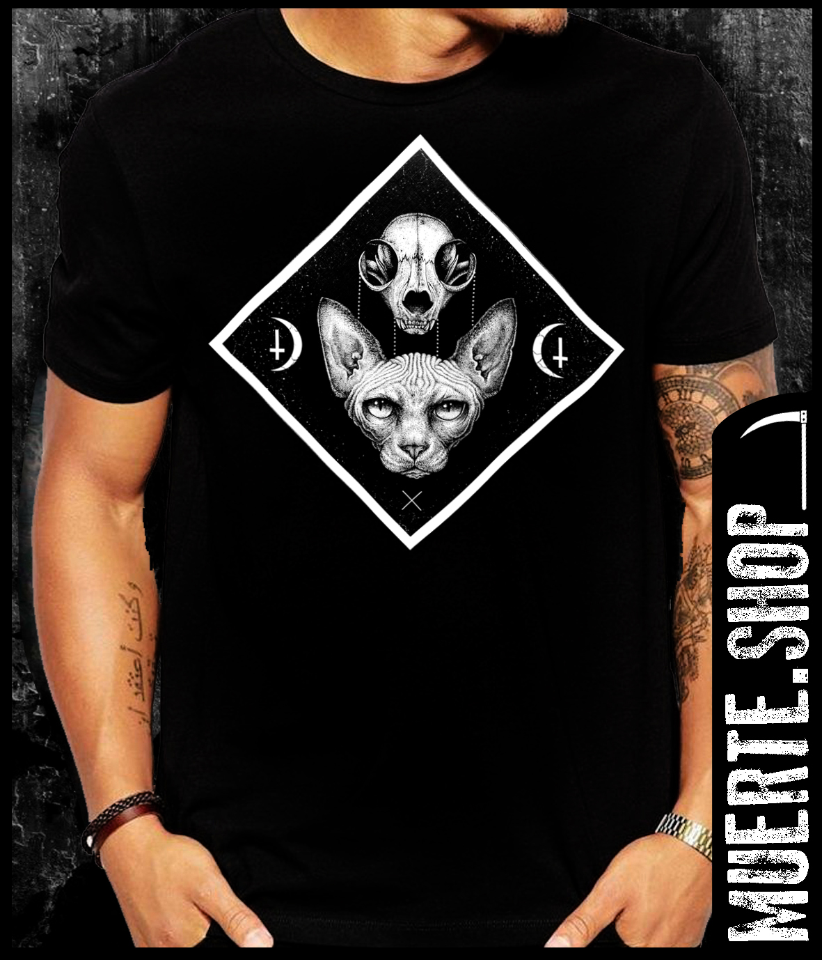 Черна тениска SPHYNX SKULL Черна тениска SPHYNX SKULL